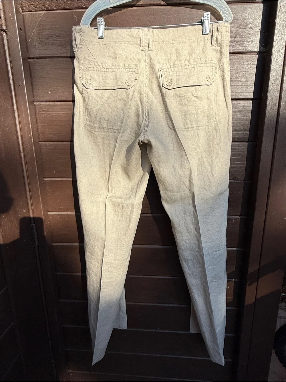 H&M Khaki Beige Linen Suit Pants Beach Wedding 33R